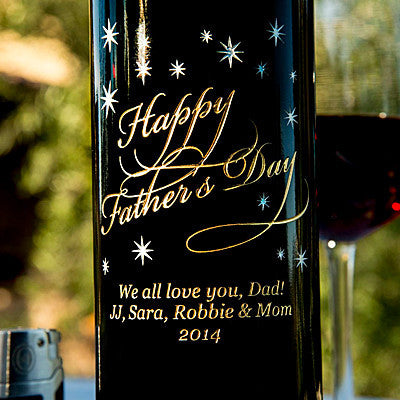 Classic Father's Day Etched Wine