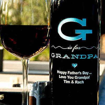 G is for Grandpa Etched Wine