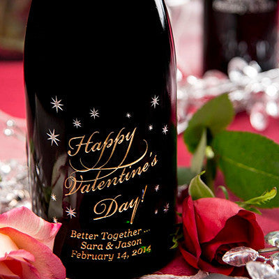 Happy Valentine's Day Etched Wine