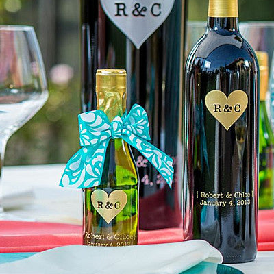 Heart Monogram Etched Favor / 6 btl set