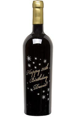 A Birthday in the Stars  Etched Wine