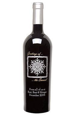 Contemporary Snowflake Etched Wine