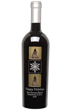 Elegant Christmas Etched Wine