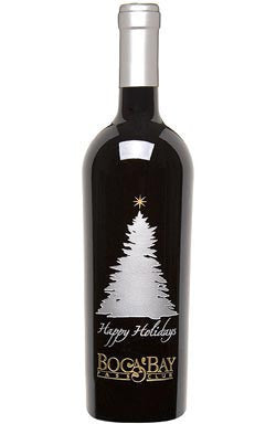 Elegant Tree & Star Etched Wine